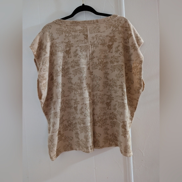 Aerie Tan Floral Short Sleeve Tee - Picture 2 of 9